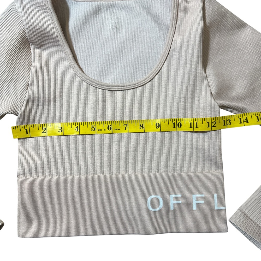 Offline sidewalk seamless ribbed Women's Pink  Long Sleeve crop Top small - Picture 4 of 5